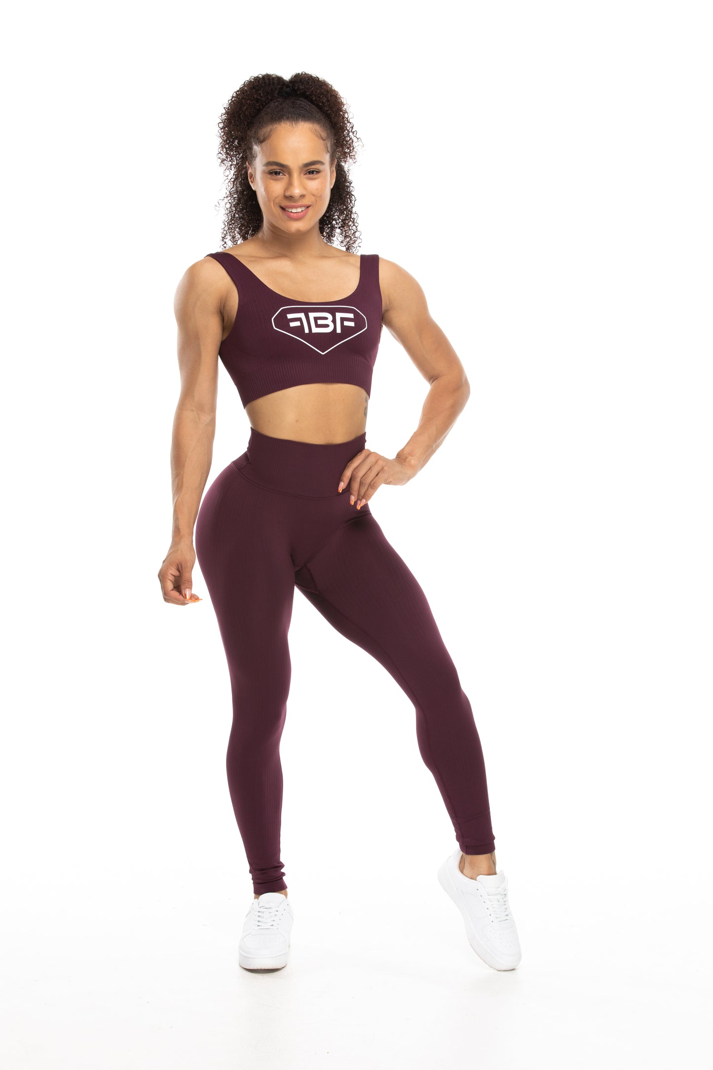 Ribbed Leggings - Plum