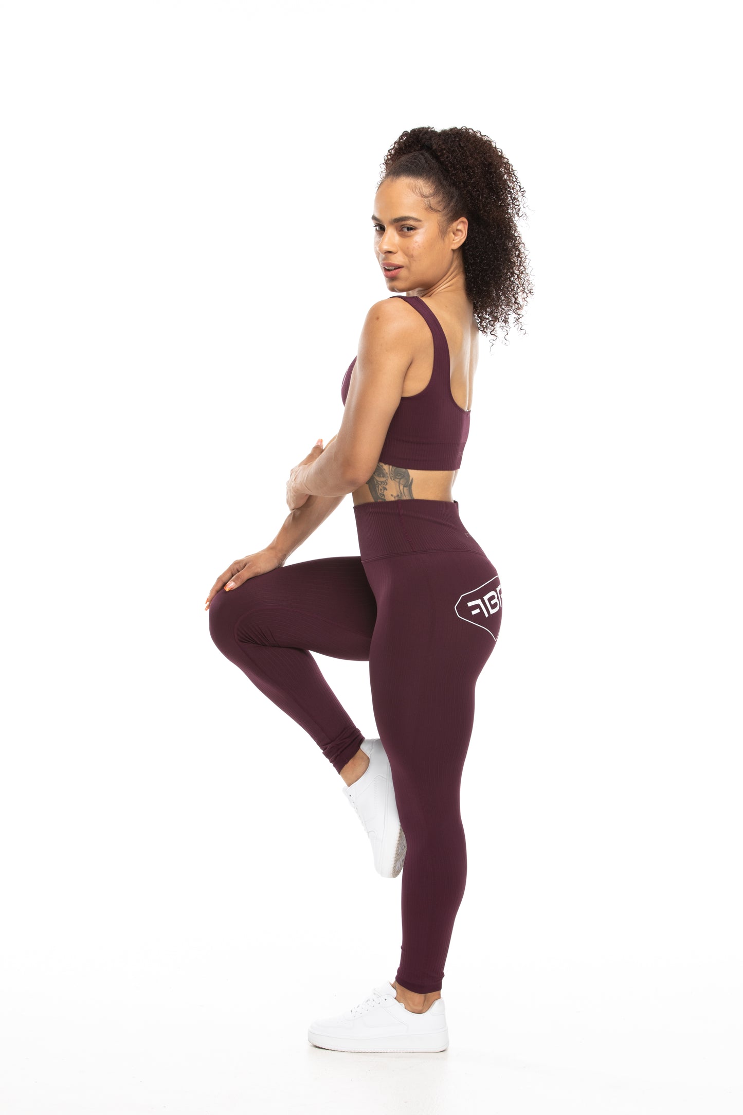 Ribbed Leggings - Plum