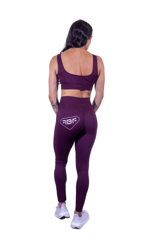 Ribbed Leggings - Plum