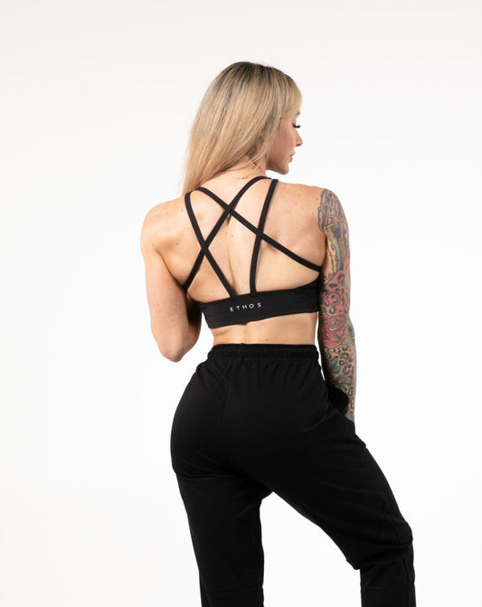 Strappy Back Bra - Black